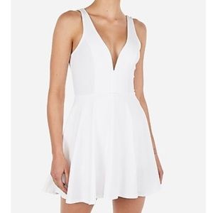 Express V-Wire Skort Fit And Flare Dress